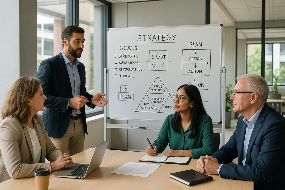 Financial services team in an AI training session